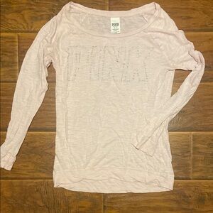 PINK Victoria's Secret Cream Fitted Hoodie Sweatshirt